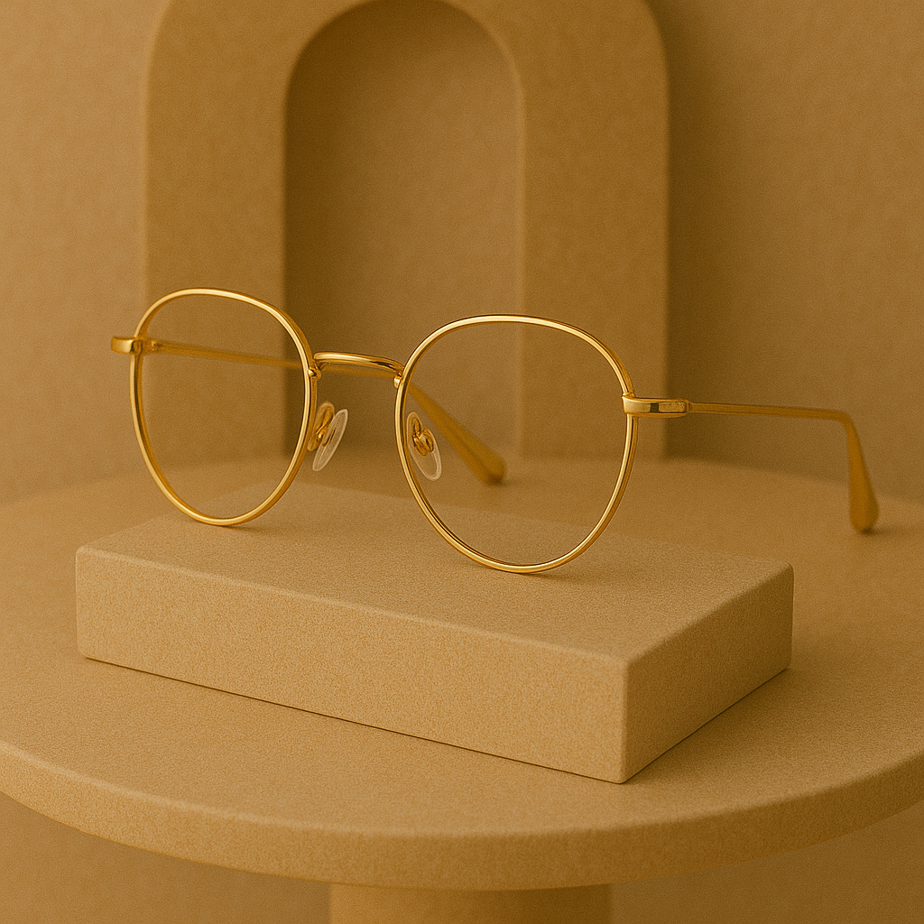 Óculos de Metal Dourado